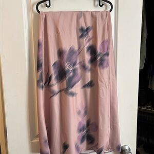 Dynamite Pink and Purple Floral Midi Skirt